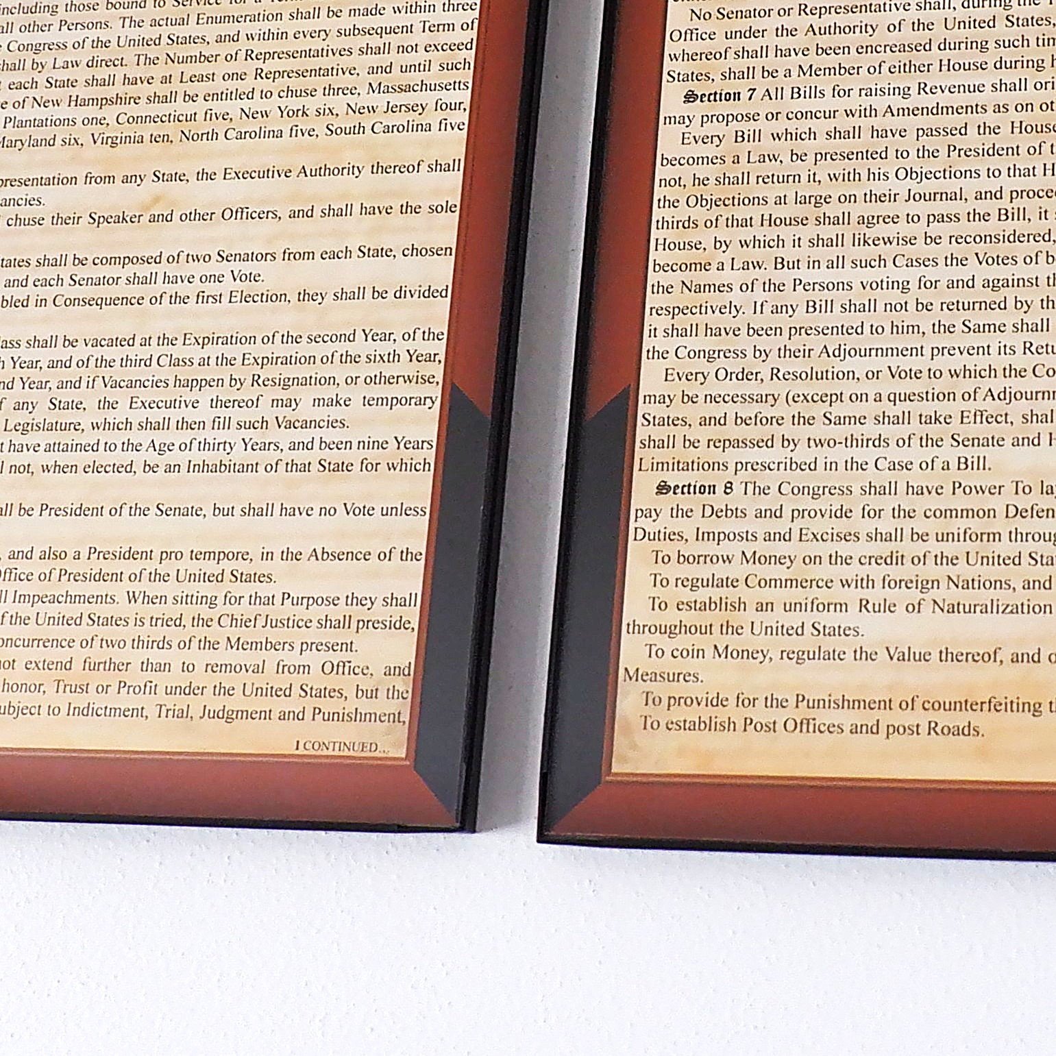 The Constitution of the United States matted and framed.
