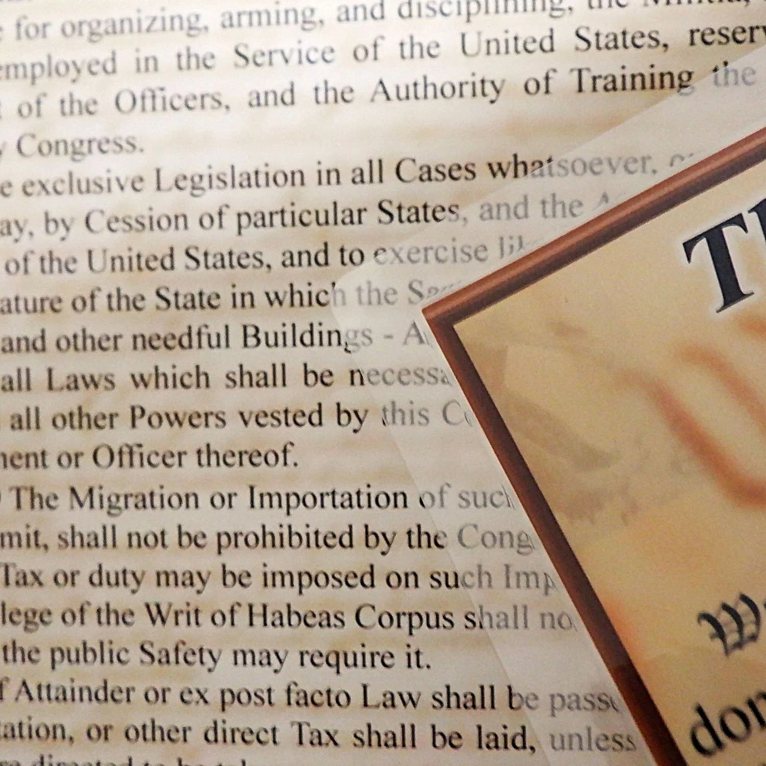The Constitution of the United States, thermally laminated.