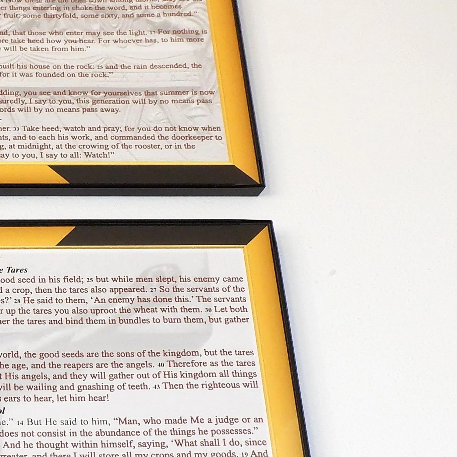 The Parables of the Lord matted and framed.