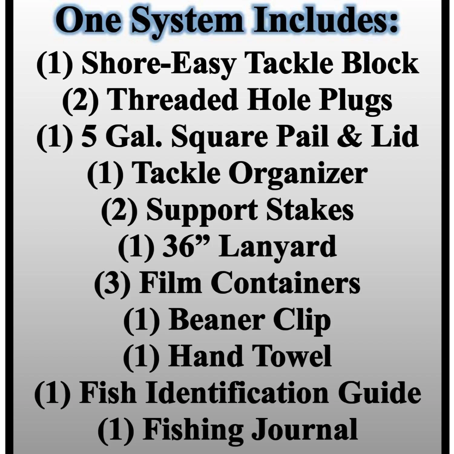 Shore Easy Tackle Block Complete Shore Fishing System parts list