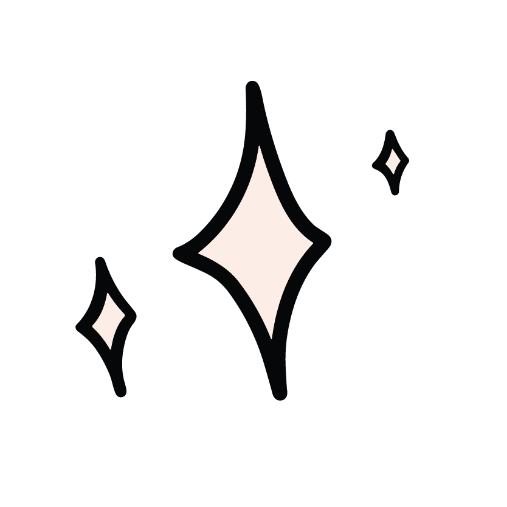 Illustration of three sparkles or shining stars.