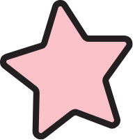 Pink star with black outline