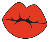 Close-up of red lips with a pout