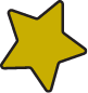 Yellow star with black background.