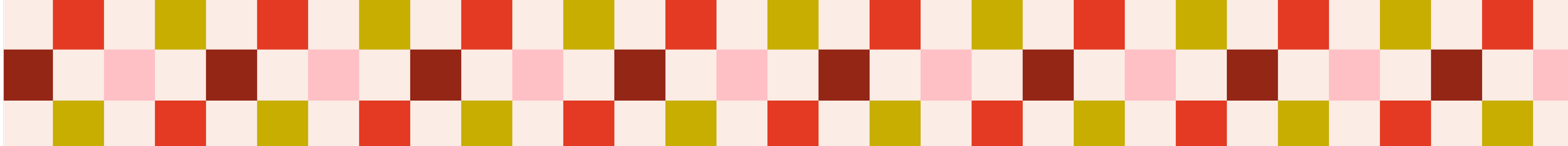 Pattern of colorful squares in red, pink, white, yellow, and brown.