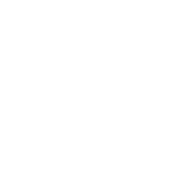 Line drawing of a tall building with a rounded top and three horizontal lines, flanked by two trees, on a flat base.