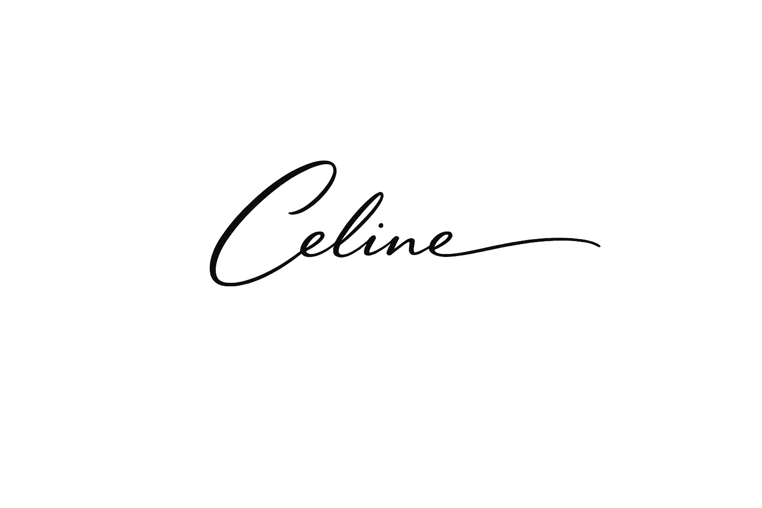 Black background with the name 'Celine' written in elegant cursive in the center.