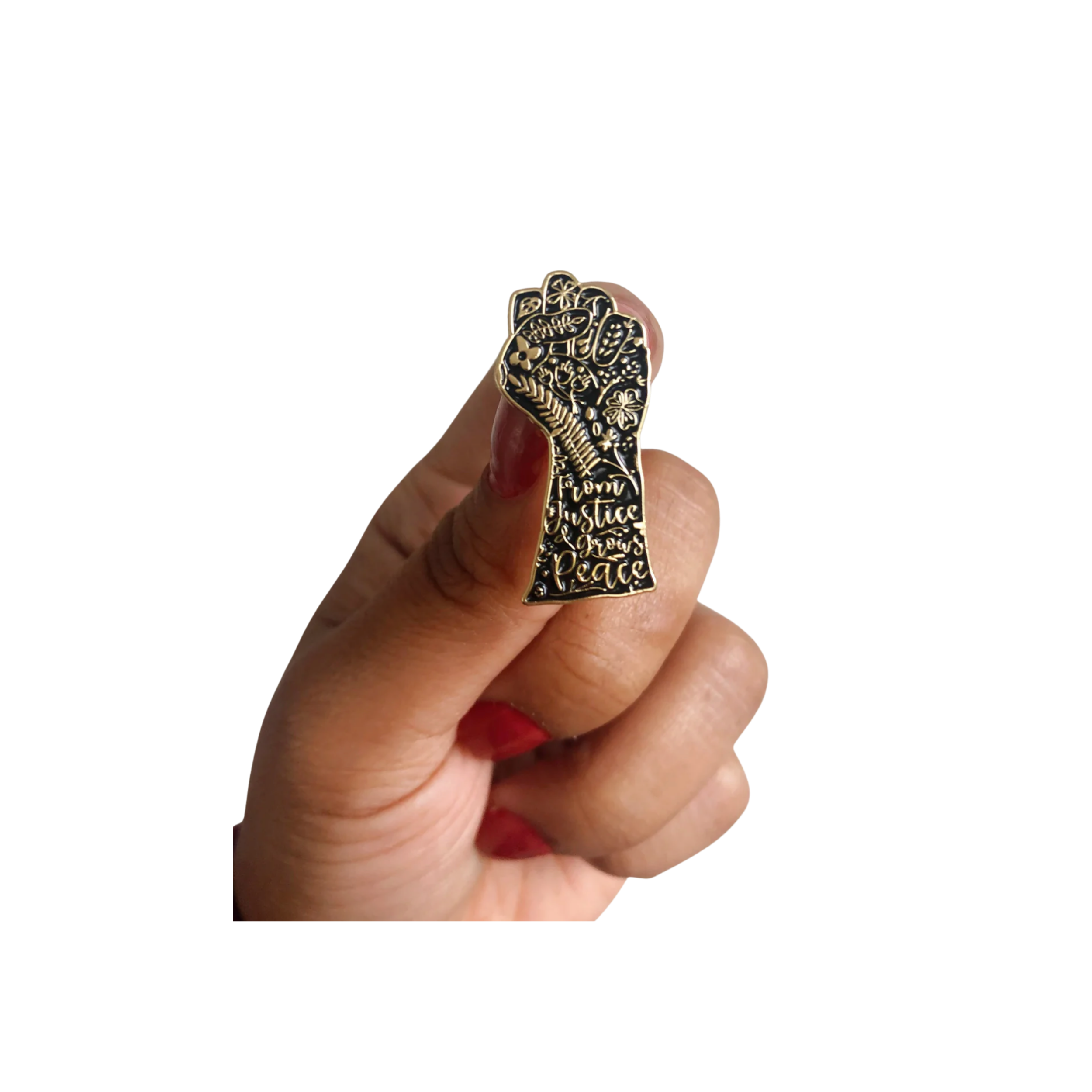 From Justice Grows Peace Enamel Pin by Destinee Creates Stuff