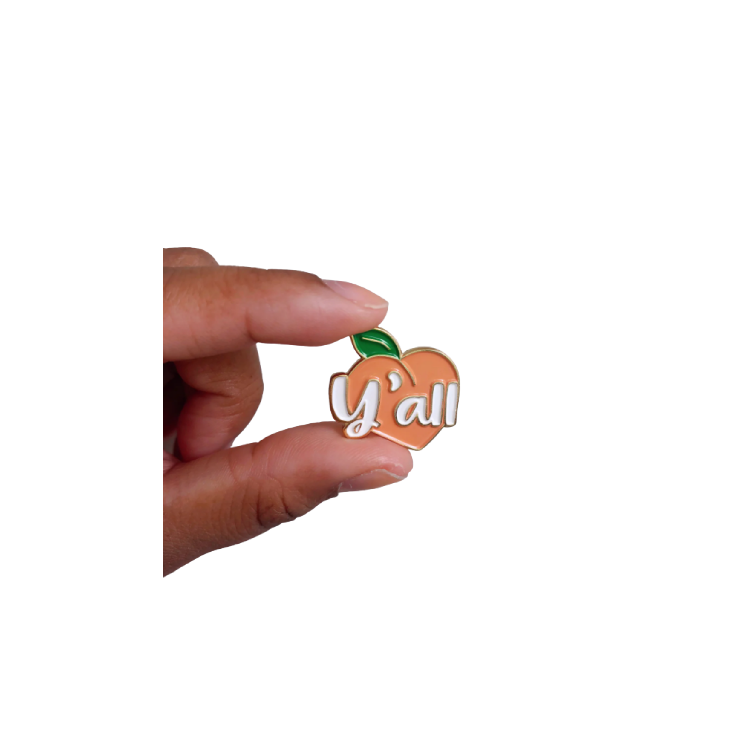 Y'all Peach Enamel Pin by Destinee Creates Stuff