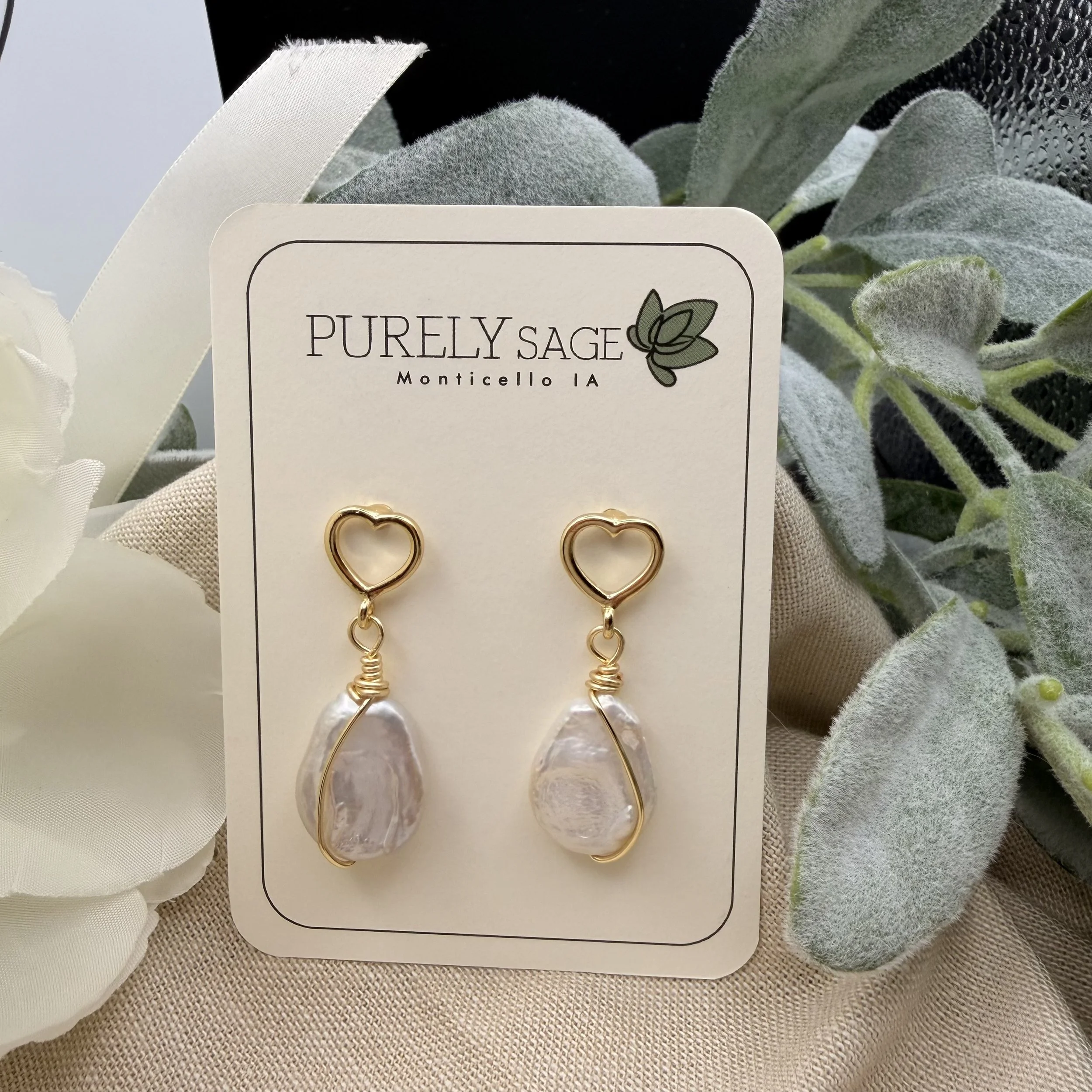 Golden Tide Coin Pearl Earrings