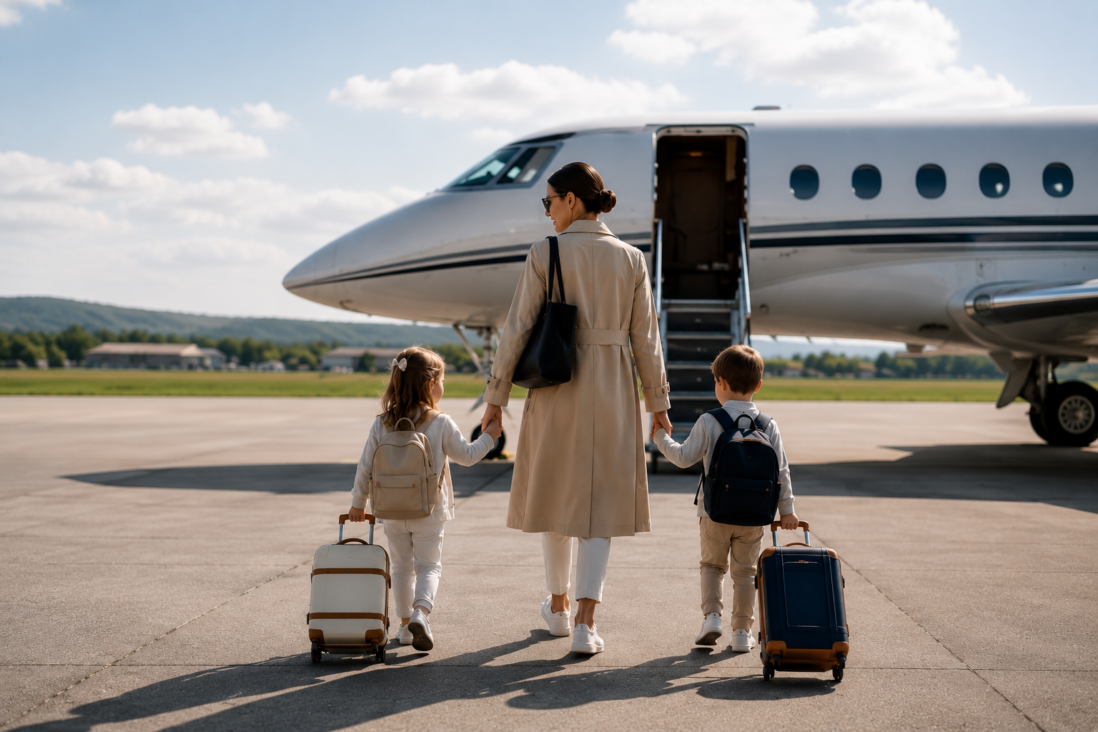 Travel nanny with children