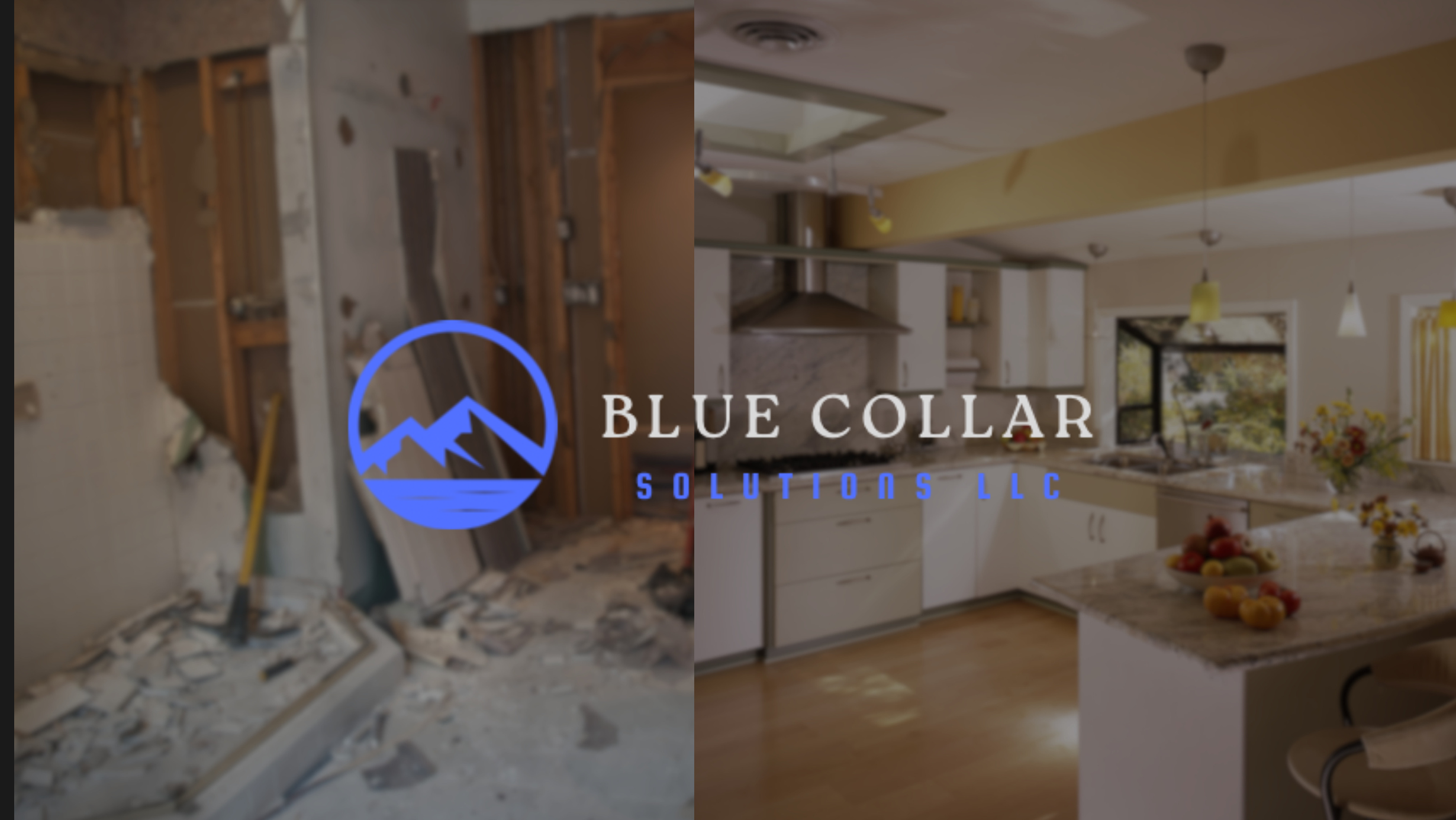 Side-by-side comparison of a kitchen before and after renovation, showing significant improvements.
