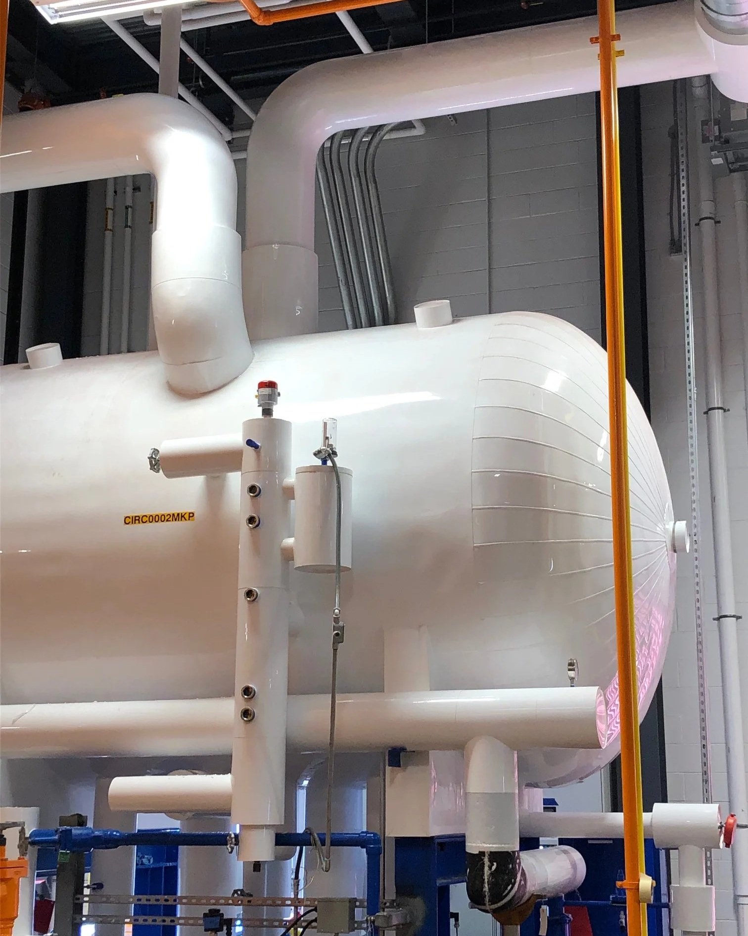PVC jacketed pipe insulation system designed for chilled water and mechanical piping applications. Provides moisture resistance, condensation control, and a professional finished appearance. Installed by Vali Shield, LLC in Houston, Texas.