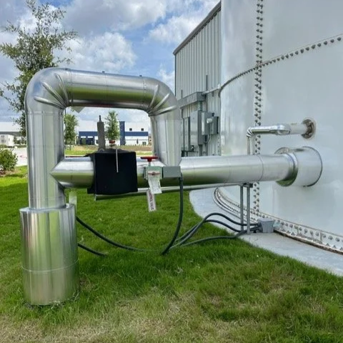 Industrial pipe insulation with aluminum metal jacketing for mechanical systems, condensation control, and energy efficiency. Commercial insulation contractor serving Houston, Texas.