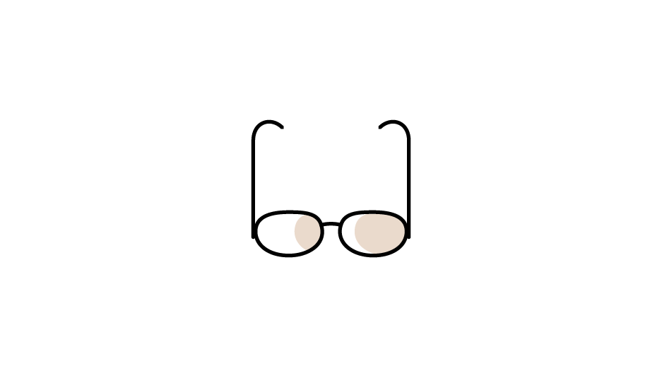 A cartoon black cat with beige eyes and nose, looking straight ahead.