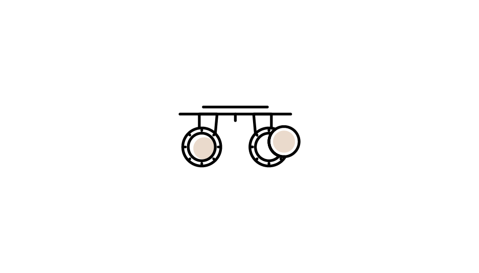 Black and white cartoon illustration of a cow's face with two eyes and ears.