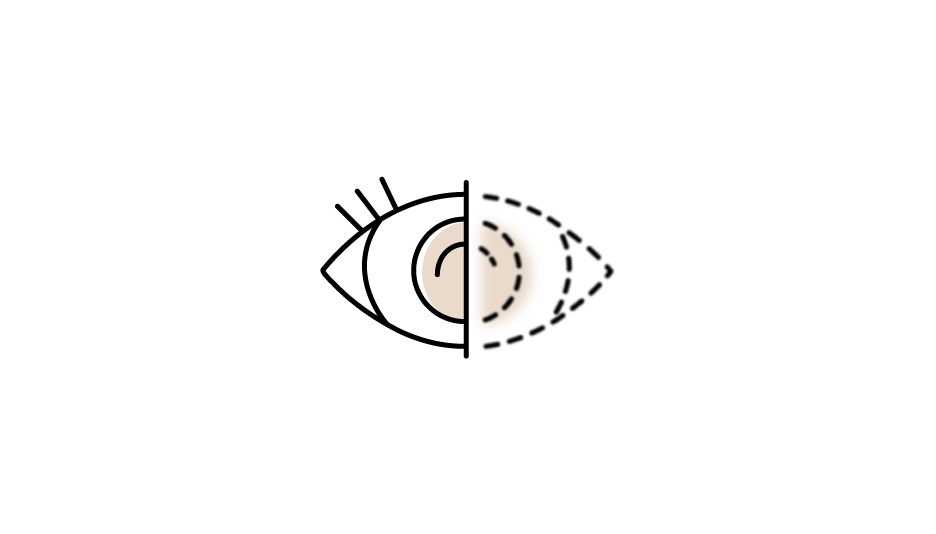 A simple illustration of a human brain with a brown ground below it, and a pattern indicating the brain's hemispheres and major structures.