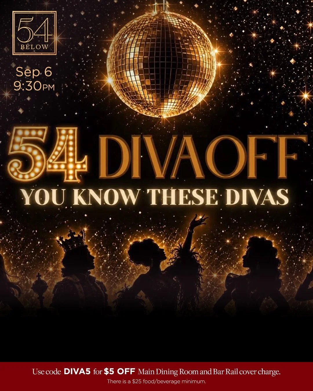 9/26 producing my first show at 54 below! 54 Diva Off!