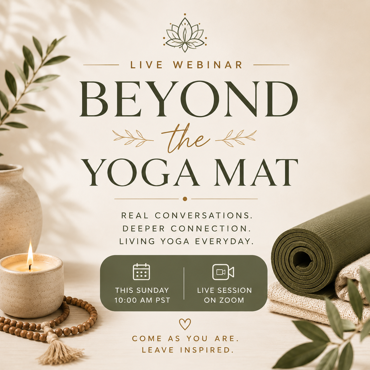 Beyond the Yoga Mat Webinar - Aug 30th 10Am PST