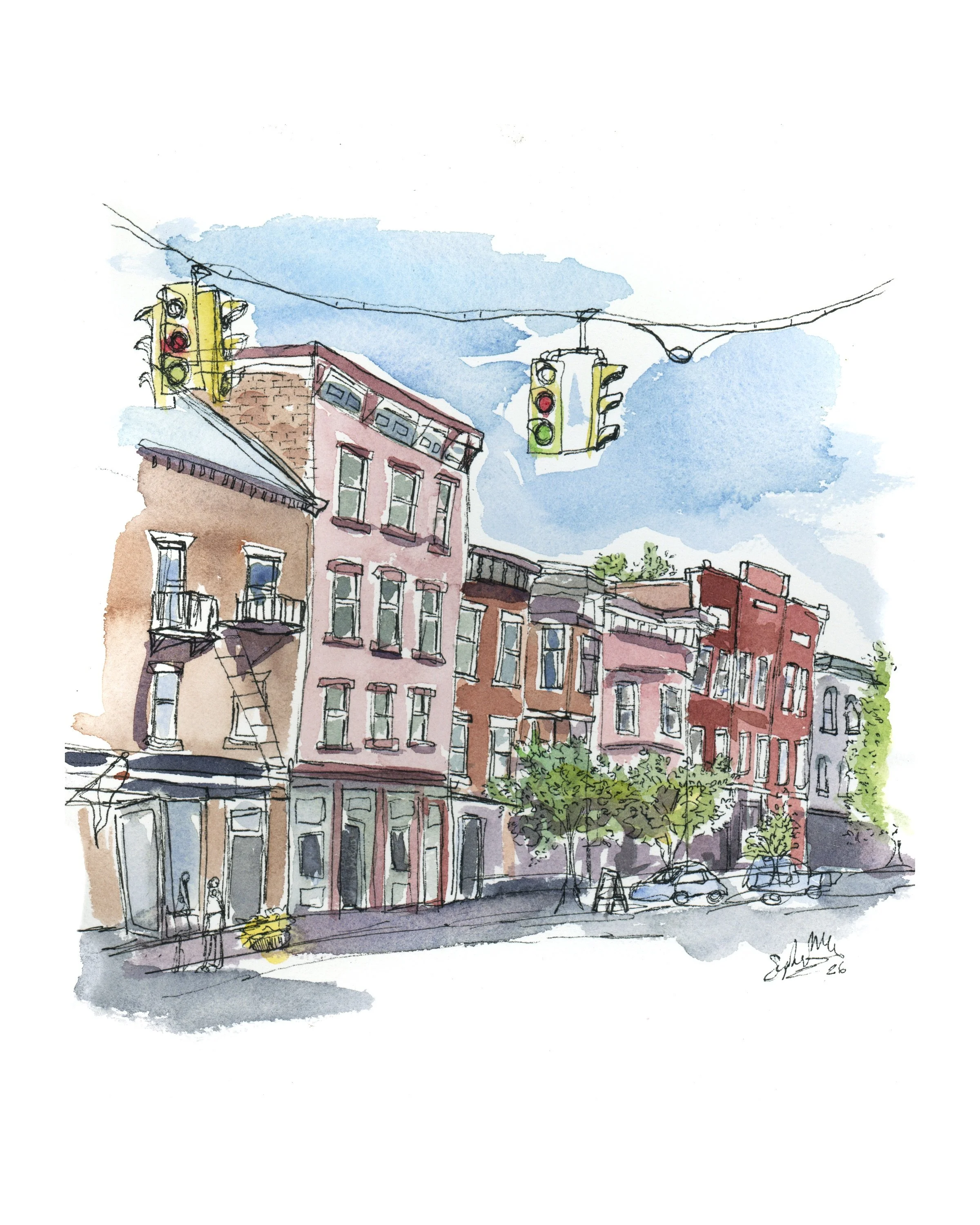Downtown Newburgh, NY Sketch- Digital Download