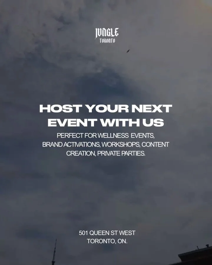 The best events start with the right space.

Whether you&rsquo;re planning a workshop, wellness event, content shoot, or private gathering, our rooftop is available for bookings.

📩 DM us or email info@jungletoronto.com for availability and details.
