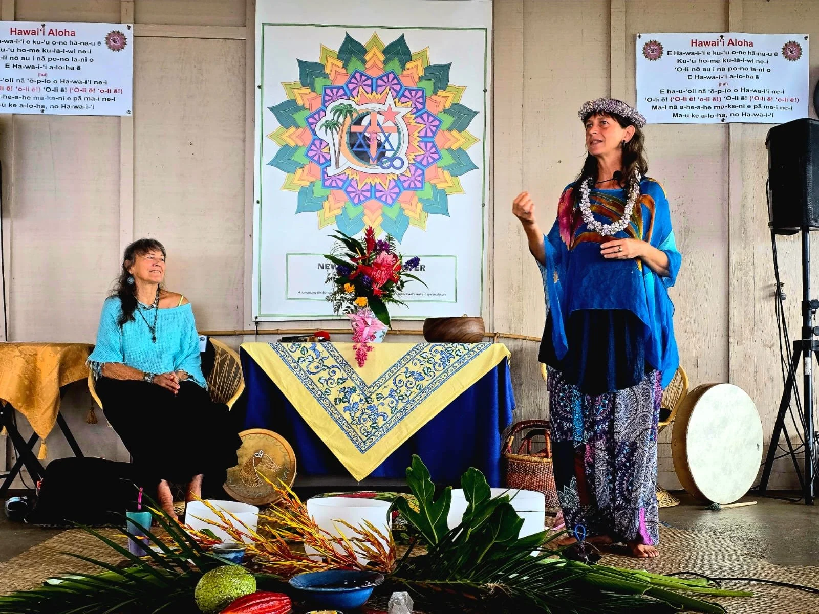 Guest speaker addressing audience at New Thought Center of Hawaiʻi