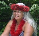 Kumu wearing traditional Hawaiian flower lei at New Thought Center of Hawaiʻi