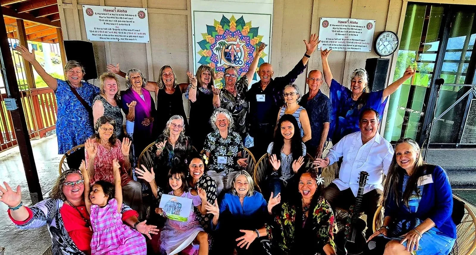Community gathering celebrating at New Thought Center of Hawaiʻi in Kealakekua