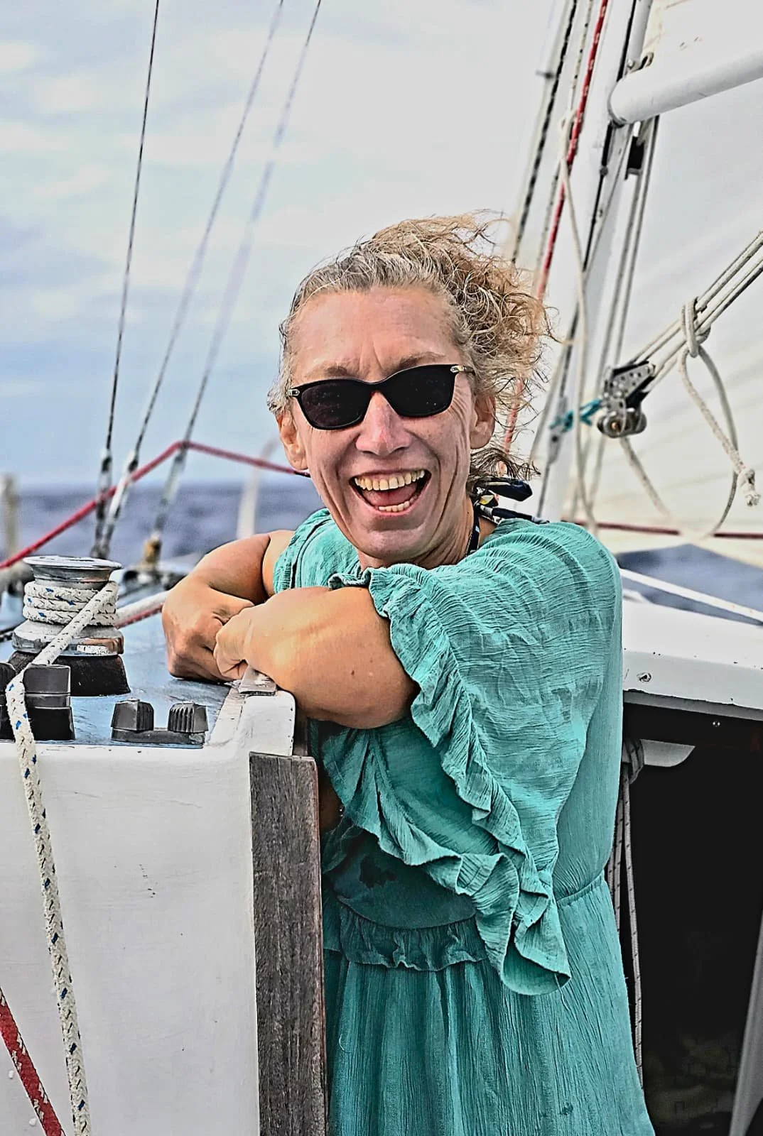 Member of New Thought Center of Hawaiʻi on a boat