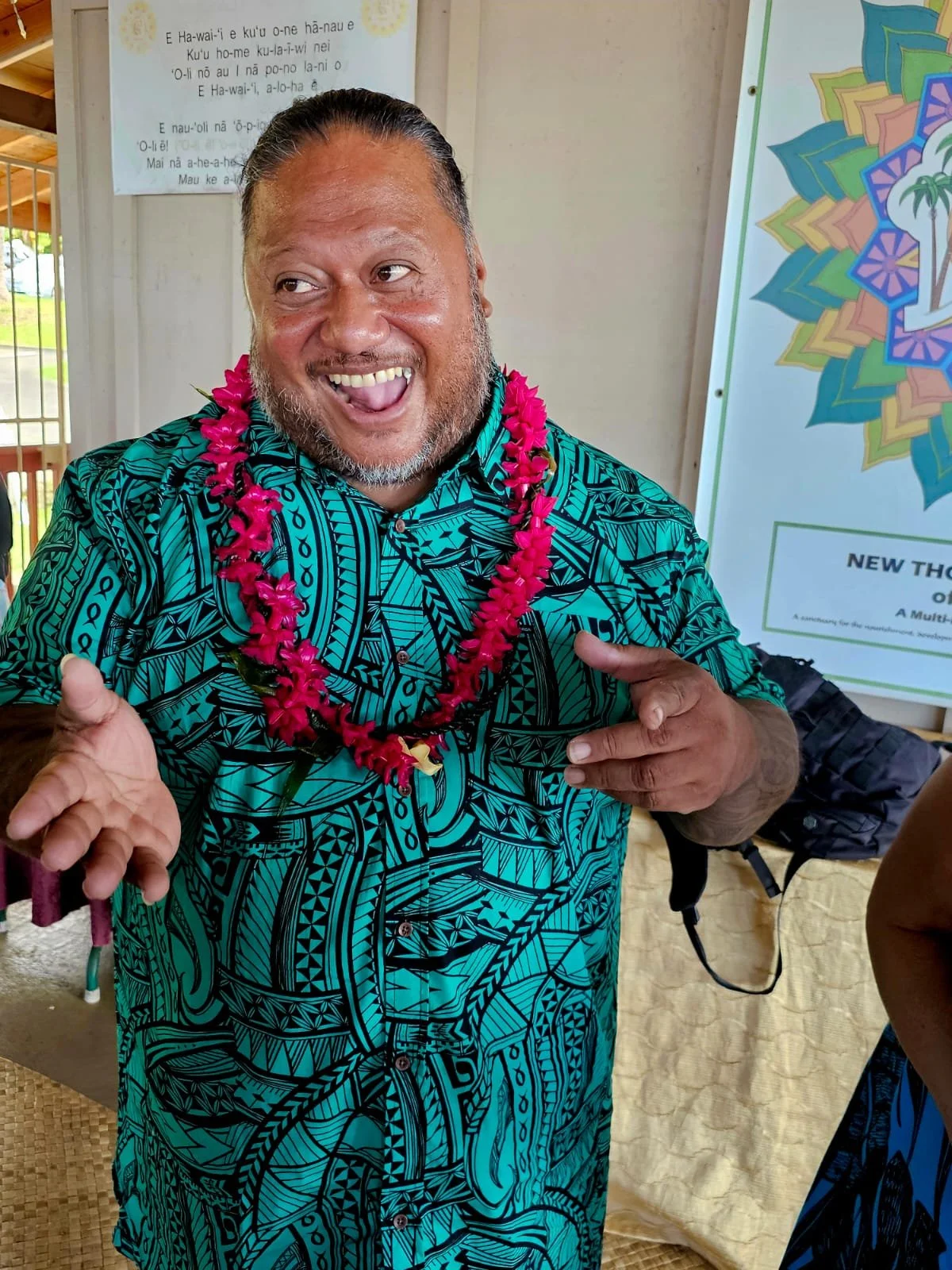 Community member celebrating at New Thought Center of Hawaiʻi in Kealakekua