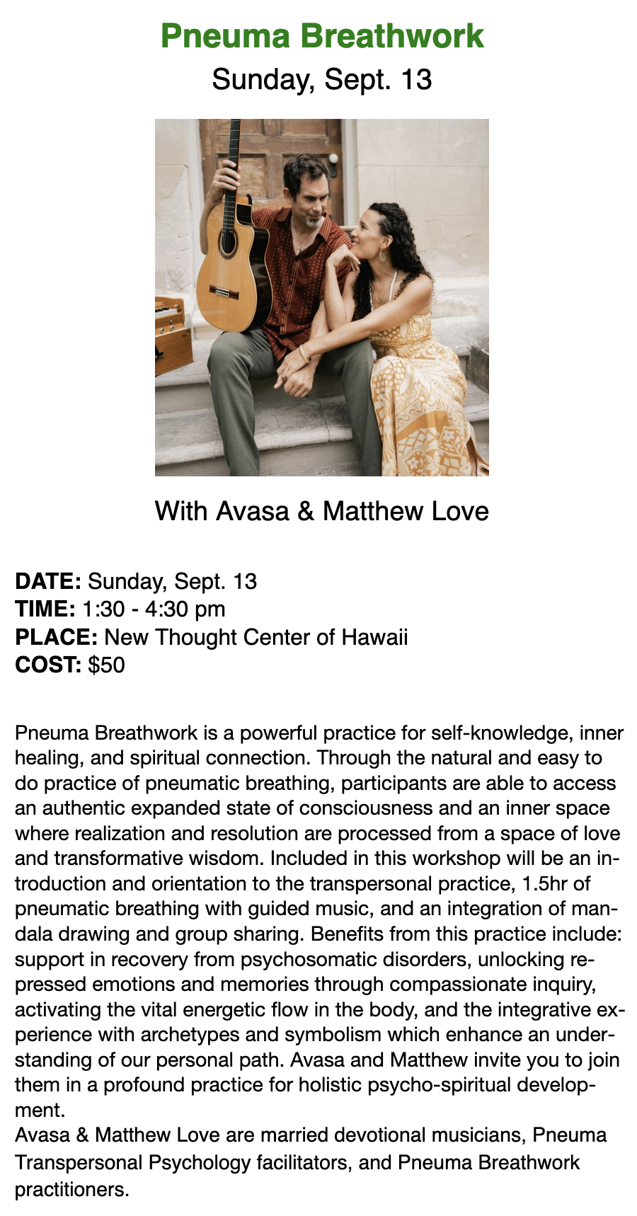 Program &amp; Music/Special Event — Avasa &amp; Matthew Love