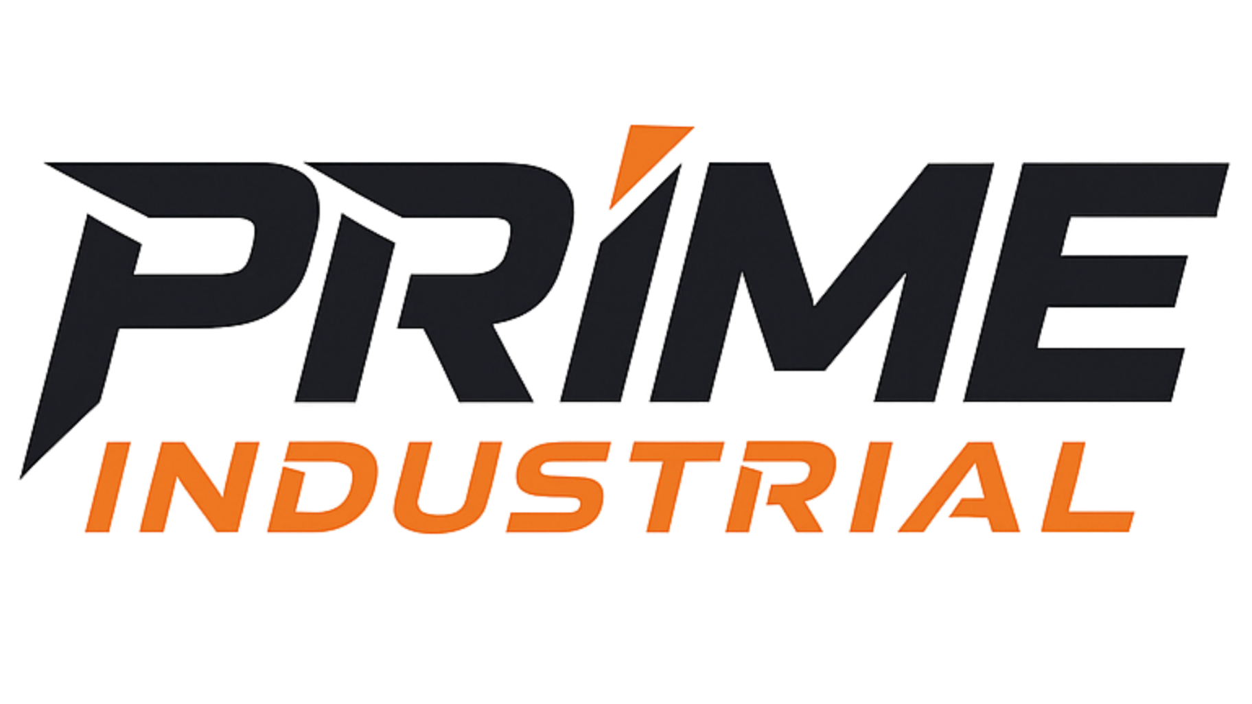 Prime Industrial Logo where "prime" is black and "industrial" is orange. The dot for the "i" in "prime" is orange.