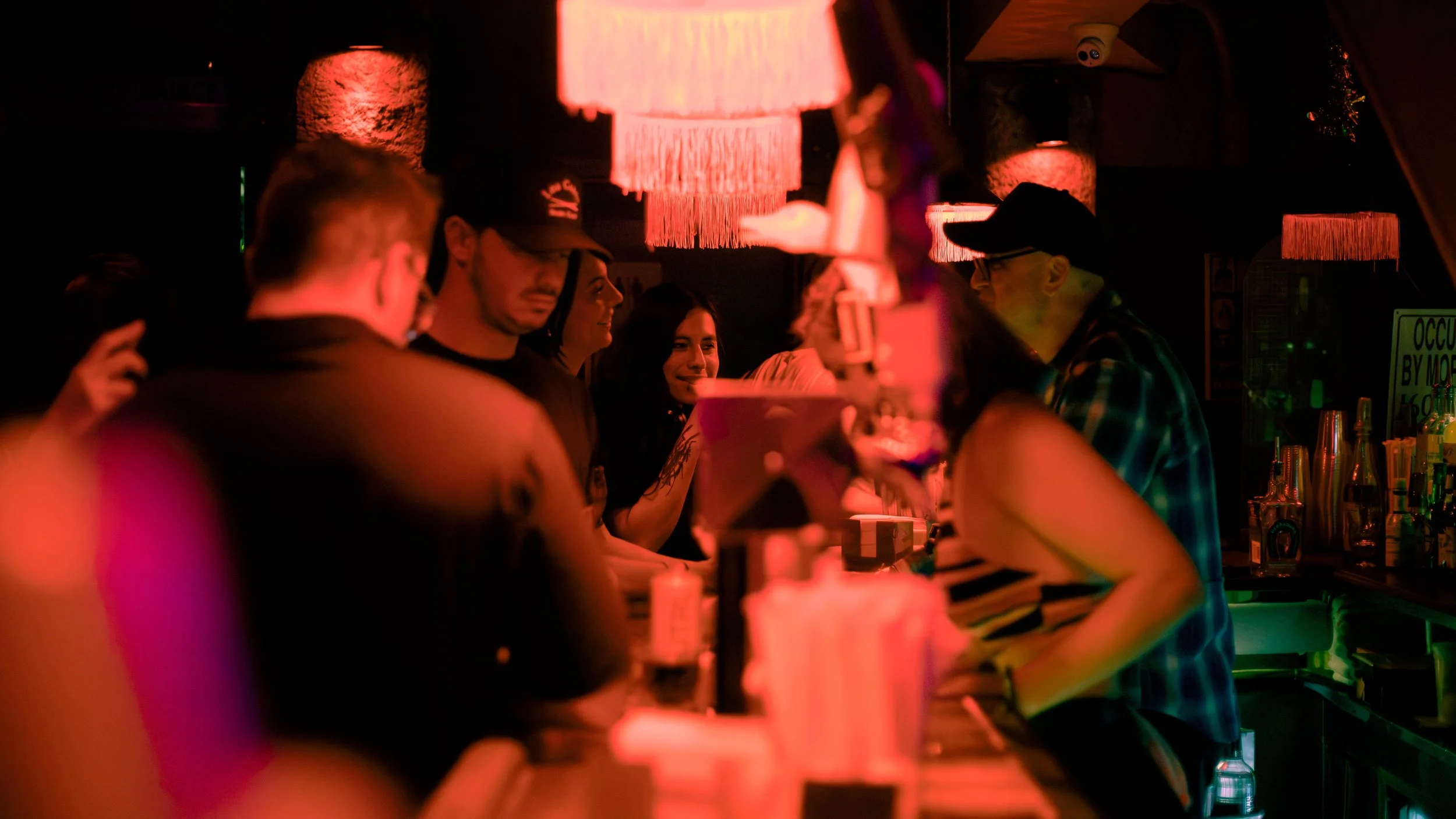 Bowery Palace (Bowery Electric) Bar Full of people after Deanna Valentine, grumpy Plum, abbie roper music, and dizzy and the drapes performance on august 11, 2026.