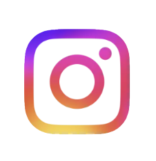 Instagram logo with a rainbow-colored outline and white background
