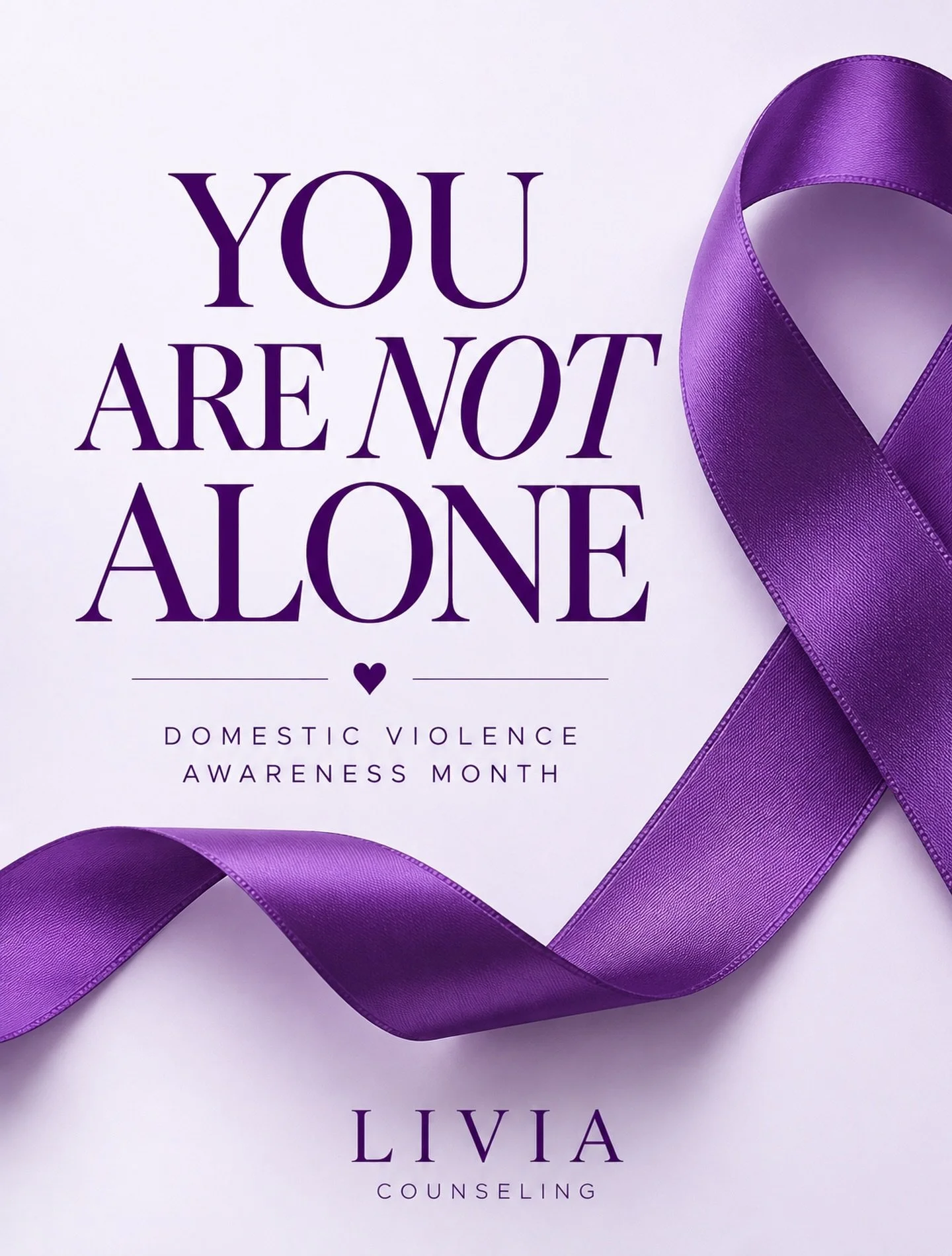 October is Domestic Violence Awareness Month. 💜

Abuse is not always obvious, and it is not always physical. It can look like control, isolation, intimidation, financial restriction, constant monitoring, threats, or making someone feel afraid inside
