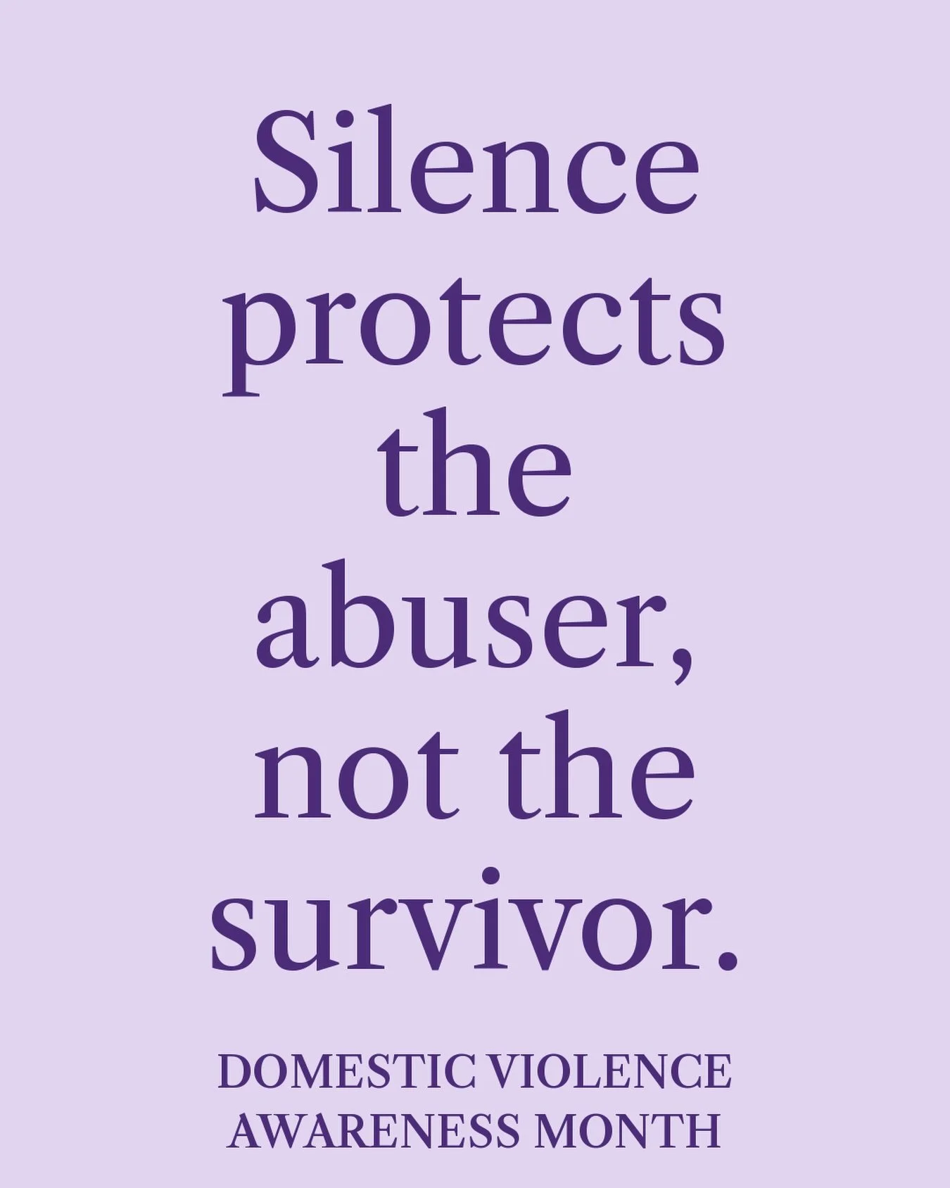Silence only protects the ones causing harm. 💜

When we stay quiet, we give abuse room to grow. When we speak up, we make it harder for violence to hide. Awareness and conversation are acts of courage.

If you or someone you know needs help, contact