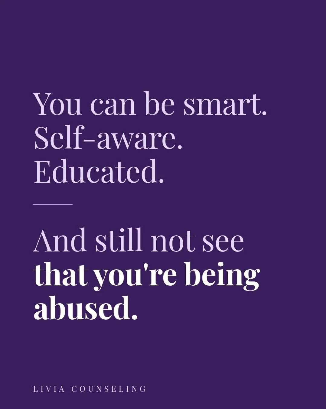 October is Domestic Violence Awareness Month. 💜

Abuse doesn&rsquo;t always look the way people expect. It isn&rsquo;t always physical, and it isn&rsquo;t always obvious, even to the person living it.

Sometimes it looks like doubting your own memor