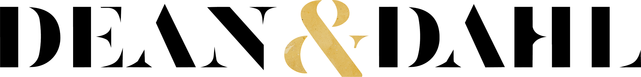 Stylized black text spelling 'DEAD & DARK' on a white background.