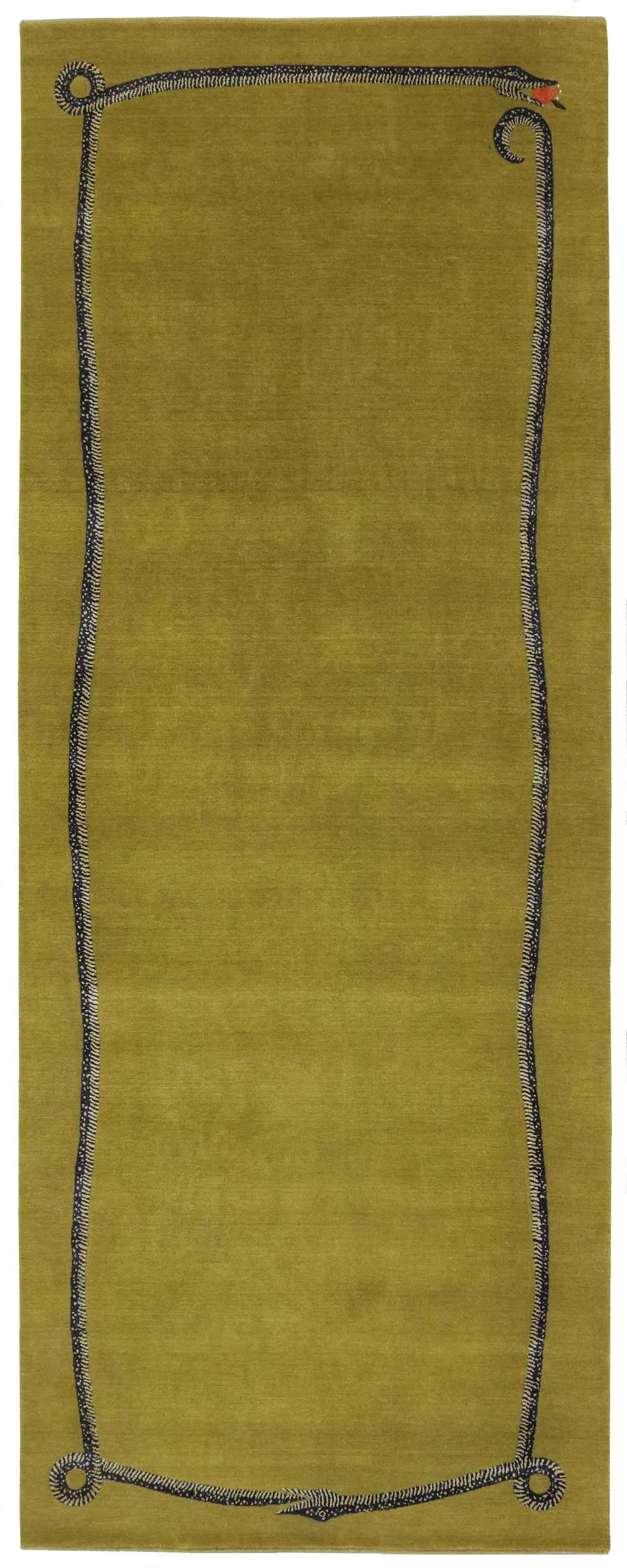 Snake & Pomegranate Olive by Studio Shamshiri 5' x 12'