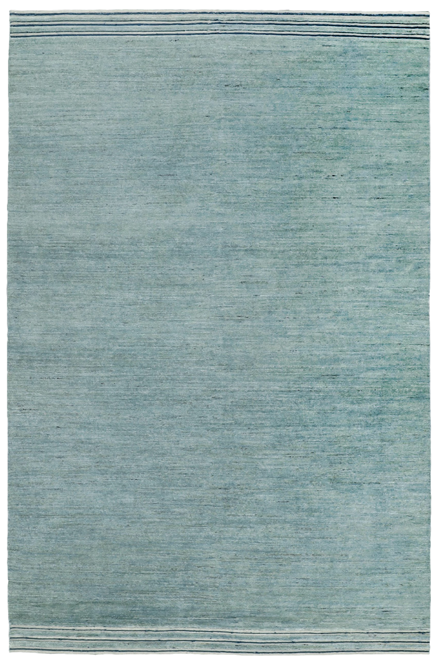 Shag Stripe Seafoam Aqua 6'6" x 9'10"