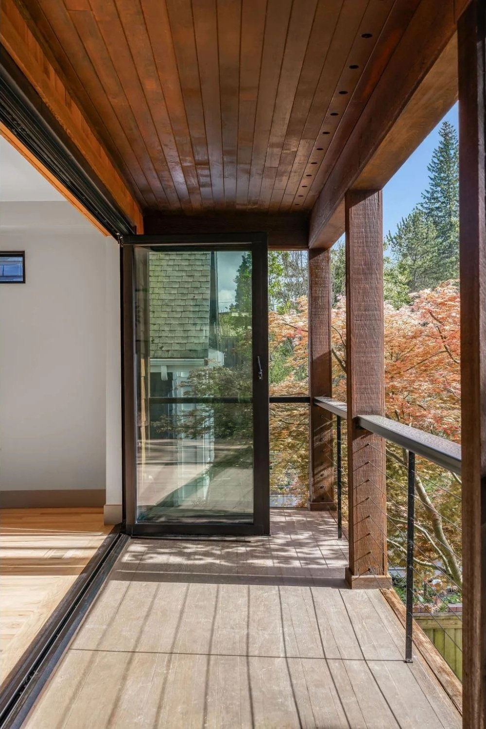 NanaWall living room opens to deck