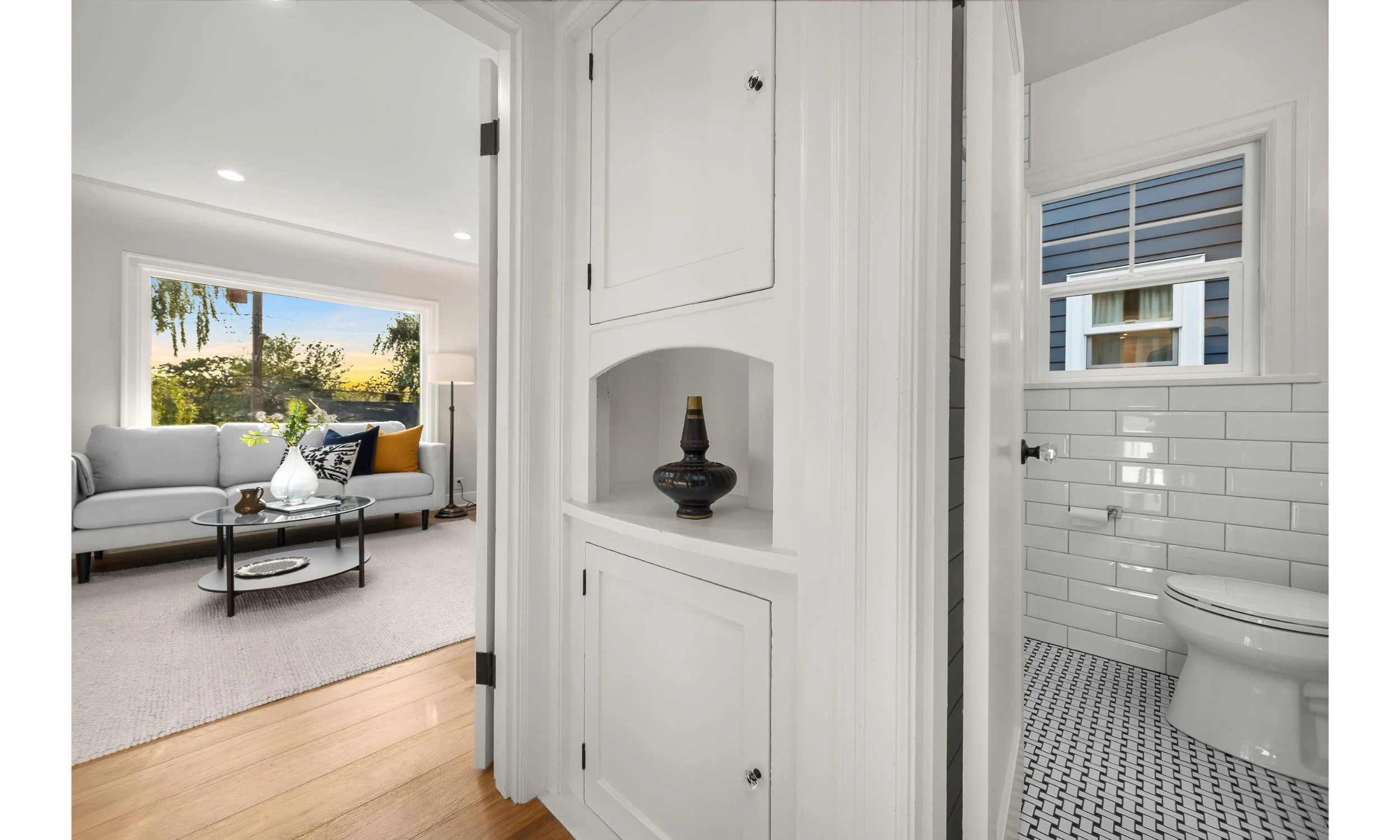 The Mount Baker Tudor Renovation Hallway and Bathroom