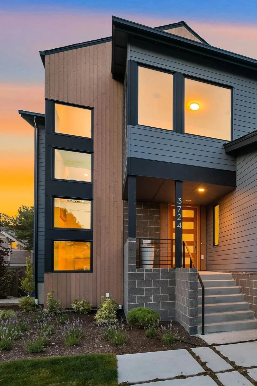 Custom home construction with modern design