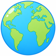 Illustration of Earth showing continents and oceans