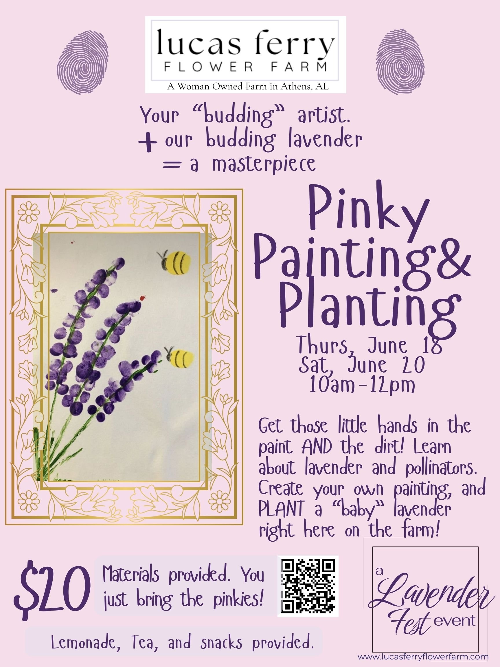 Pinky Painting and Planting in the Lavender