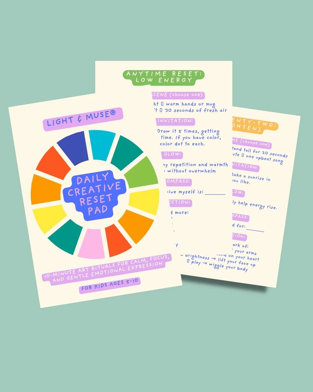 light and muse creative reset pad for kids – inside pages