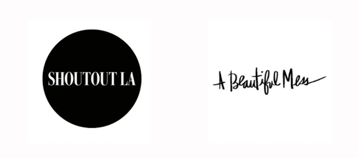 featured on logos of shoutout la and a beautiful mess