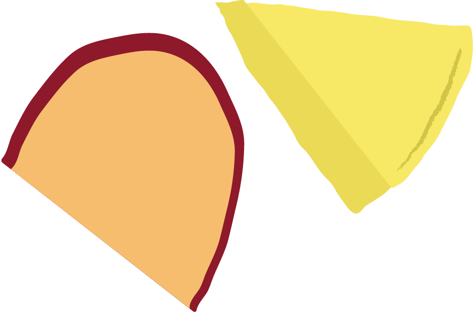 A wedge of yellow cheese and a piece of hot dog bun with a bun's surface outline visible.