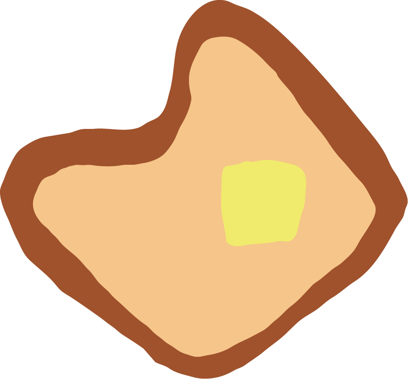 A toasted bread slice with a pat of butter on top.