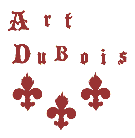 Text reading "Art DuBois" with decorative fleur-de-lis symbols.